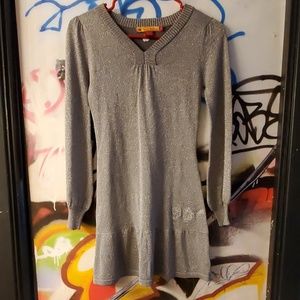 Silver Metallic Apple Bottoms Dress